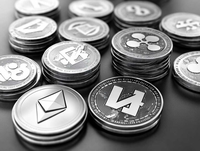 pièces avec logo des differentes cryptomonnaies